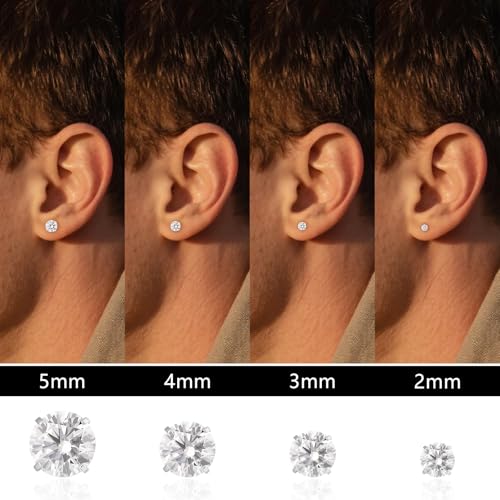 Limerencia Small G23 Titanium Earrings Screw Backs Double Sided White Cubic Zirconia Studs 20G Hypoallergenic Piercing Post Studs for Sensitive Ears4