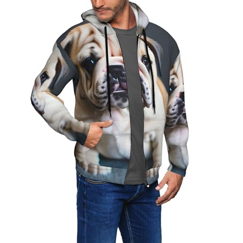 Sweat à capuche bouledogue mignon pour homme, le pull imprimé qui apporte douceur et style