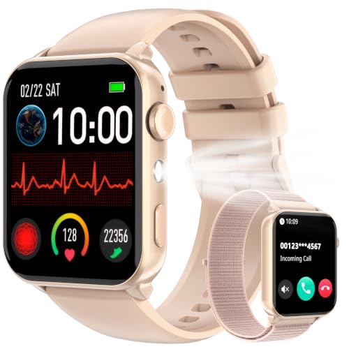 IOWODO Reloj Inteligente Hombre Mujer, 1.91" Smartwatch Mujer con Llamadas Bluetooth,2 Correas,Monitor Cardíaco 24h/SpO2/SueñoBluetooth,100 Modos Deporte para iOS Android