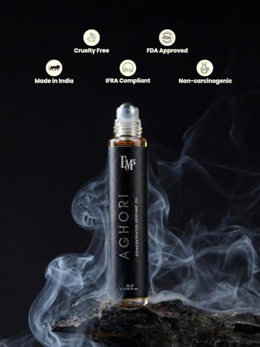 Image of EM5 Aghori Concentrated Perfume Roll-On for Men | Earthy, Woody & Smoky Fragrance | Raw, Intense & Rustic Scent | 100% Alcohol Free | Strong & Long Lasting Perfume Roll On | 10 ml