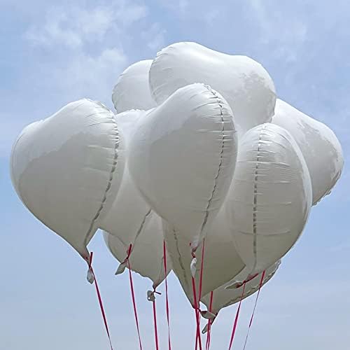 FVCENT 30 Pcs Heart Foil Balloon for Birthday Bridal Shower Valentine's Day (Blue)