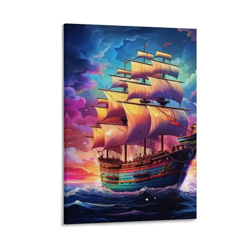 Affiche decoration pour salon tableau voilier toile 40x60