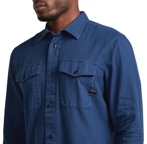 G-Star Men's Marine Slim Long Sleeve Shirt Blau (Rank Blue Gd D24963-D454-G084) L – Ansicht 5