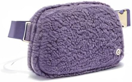 FODOKO Sherpa Belt Bag, Fleece Crossbody Bag Fanny Pack for Women Fashionable Everywhere Waist Bum Bag Pack with Hardware Buckle (Purple) - Image 6