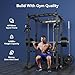 Sportsroyals Power Cage 1600lbs Power Rack with Adjustable Cable Crossover, Multi-Function Squat Rack with Pulley System and Training Attachments for Home Gym