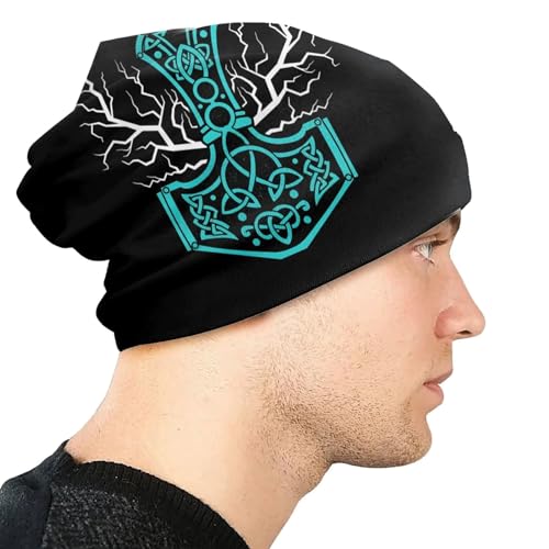 Bonnet Viking Marteau de Thor 3D chaud et doux pour hiver