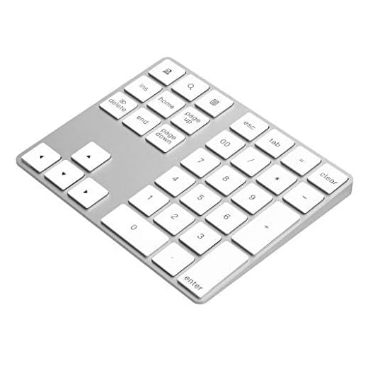 Cateck Bluetooth Numeric Keypad, Aluminum Wireless bluetooth 34-key number pad with Multiple Shortcuts for Computer Laptop Windows Surface Pro Apple iMac Macbook iPad Android Tablet Smartphone- Silver