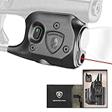 WARRIORLAND Pistol Light Laser & Holster Fit for Glock 43 / 43X (No Rail Version), Compact 150-Lumen Trigger Mounted Tactical Weapon Light with Red Laser White LED & IWB Holster, Power Indicator