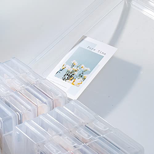 Image of novelinks Photo Storage Box and 16 Inner 4 inch x 6 inch Photo Storage Containers | 1Pack Clear, Photo Albums 4x6 Pictures, Photo Organizers and Storage, Card Game Storage, Task Boxes for Special Education