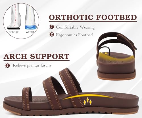 Image of KuaiLu Womens Slides Sandals With Arch Support Comfort Plantar Fasciitis
