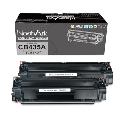 NoahArk Compatible para HP CB435A 35A Cartucho de tóner de Repuesto para HP LaserJet P1005 P1006 P1007 P1008 P1009 Impresora (2 Negro)