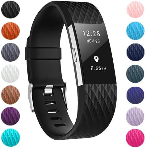 ZEROFIRE Bands Compatible for Fitbit Charge 2, Replacement Adjustable Sport Bands for Charge 2 Heart Rate Fitness Wristbands, Women Men, Small and Large