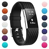 ZEROFIRE Bands Compatible for Fitbit Charge 2, Replacement Adjustable Sport Bands for Charge 2 Heart Rate Fitness Wristbands, Women Men, Small and Large