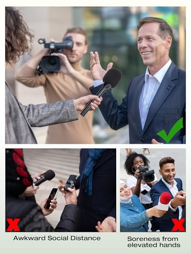 Image of SUNMON Handheld Wireless Mic Stand for DJI Mic 1 /2 /Mic Mini with Pop Filter | Handheld Mount Adapter for DJI Mic, 1 Mic Cover Foam