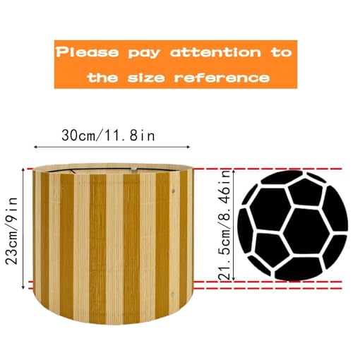 Image of bamboo lamp shade, modern lamp, decorative, red &black stripe,groovy unique,Translucent Barrel, Lamp Replacement Accessories E27, 30x23cm (orange-red)