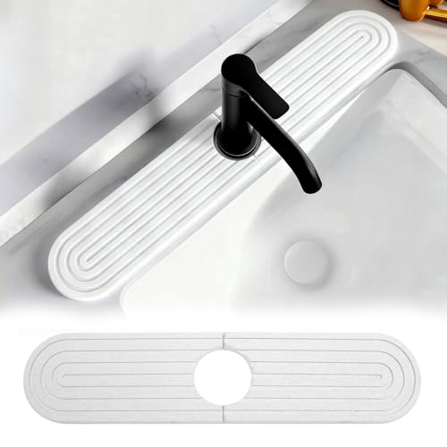 ZHITENG Tapis Egouttoir, Anti éclaboussures en Diatomite, Tapis Evier Cuisine de 45 x 10 cm, Tampon de Sechage Evier, Protecteur D'évier Absorbant pour...