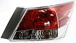 Evan-Fischer Tail Light Assembly Compatible with 2008-2012 Honda Accord Sedan Passenger Side