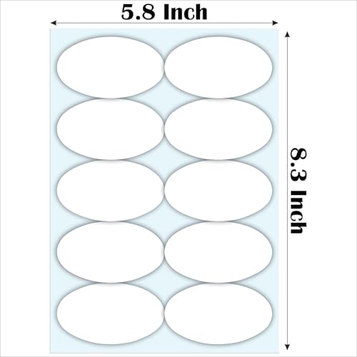 Image of CVANU Spice Jar Label Stickers (100PCS - White) Self-Adhesive Kitchen Container Labels with Black Marker | Matte Writable Stickers for Spice Bottles, Storage & Masala Boxes | Oval Design Blank Labels