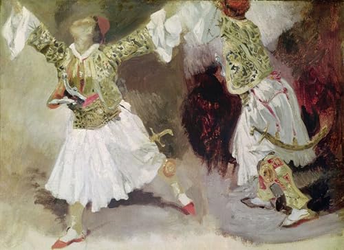 Toile peinture murale salon moderne deux soldats grecs 60x90