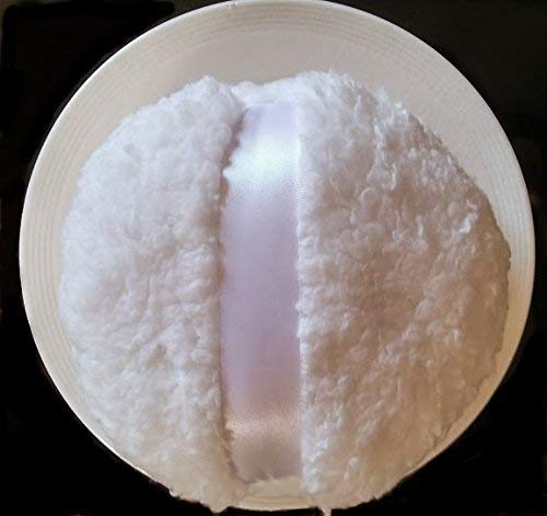 Medium Polar Bear Fluffy Fleece Powder Puff for Dusting Powder - 5 Inch Diameter
