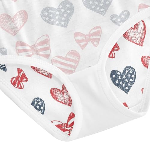 ZZKKO National Flag Bow Heart Girls Underwear Toddler Panties for Girls Comfort Brief Size 2-8T4