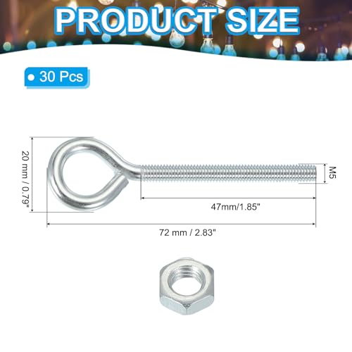 Tornillos de ojo M5x50 para ganchos de anillo de terminal de madera en proyectos del hogar 2
