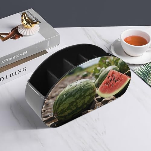 Support de télécommande au sol en similicuir chic avec rangements verticaux - 7