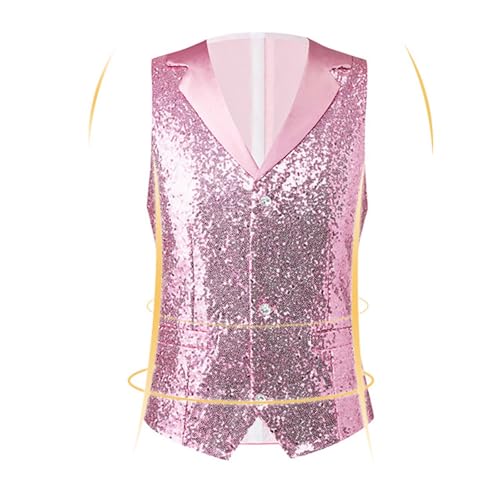 Men's Suit Vests Wedding Party Prom Reflective Sparkly Sequins Vests Herringbone Halloween Cosplay Steampunk Clothes3