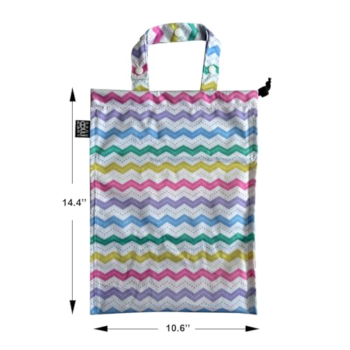 Image of Cute Hanging Car Trash Garbage Bag 100% Leakproof Waterproof Multipurpose for Car Back Front Seat Console with Hanging Strap (Colorful Ripple)