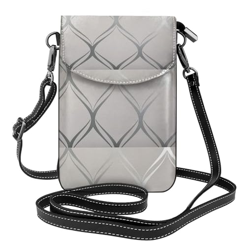 Petit sac bandoulière vague géométrique grise en cuir PU pour femme