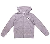 Grau Converse Full-Zip Hoodie begehrter Sweat-Jacke Kinder Kapuzen-Pullover Pulli Sweater Grau, Größe:110/116