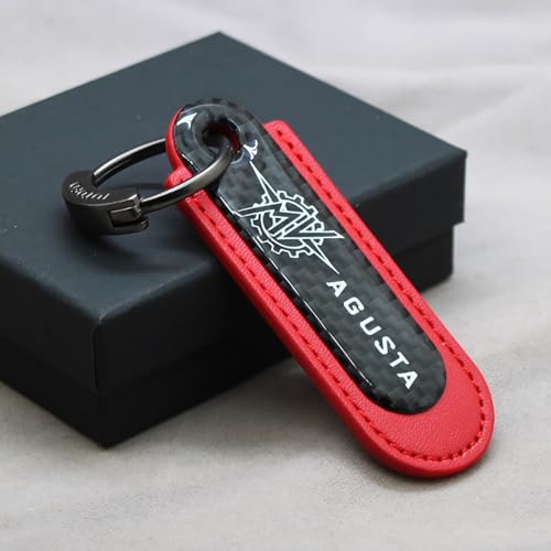 WRFUU Moto Portachiavi ​​Fibra di Carbonio per MV Agusta Motocicletta Accessori,Red-A