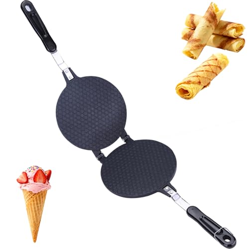 Tomotato Fabricante de Gofres Waffle Aleación de Aluminio Fabricante de Cono de Gofres Antiadherente DIY Fabricante de Cono de Helado Molde de Rollo de Huevo Molde para Hacer Cono de Helado