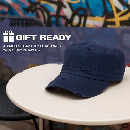 Image of Funky Junque Vintage Newsboy Cap, Women's Cadet Cabbie Hat | Cadet cap with vintage distressed look for casual outings, fall layering, denim looks & gifting