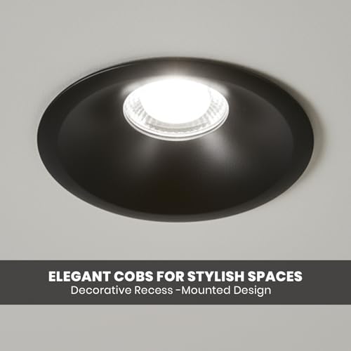 Image of Havells Crysta Deco Cob 7W 3K Matt Black,Led-Spotlights,Energy Efficient,Long Life of 25000 Burning Hours,Beam Angle of 36,Metal Body Cob with Independent Driver,Warm White (3000K) Pack of 8