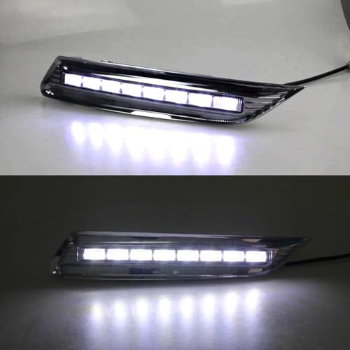 BAKUGO 2 pçs luz de LED de corrida diurna luz de neblina DRL luz de seta amarela para Honda Crosstou