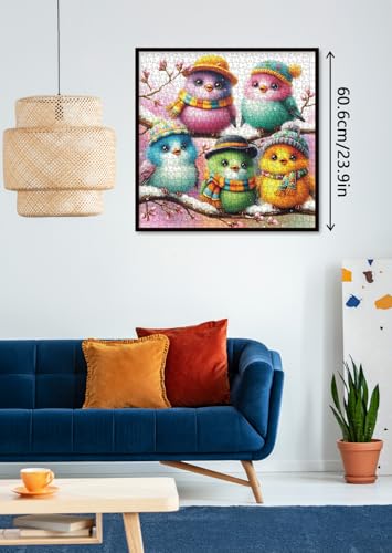 Colorful Bird Hat Puzzles para adultos 1000 piezas, puzzle de naturaleza con arte de pájaros en sombreros coloridos miniatura 6