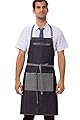 Chef Works Unisex Manhattan Bib Apron, Indigo Blue, One Size