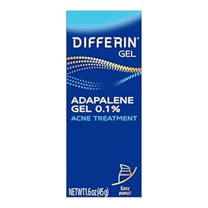 Differin Acne Retinoid Treatment Gel, 0.1% Adapalene, 45g Pump