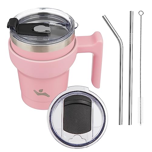 Image of Konokyo 10 oz Tumbler with Handle and Straw, Insulated Travel Mug