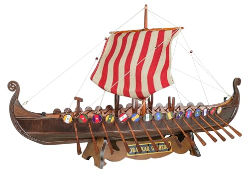 SAILINGSTORY Wooden Viking Ship Model Drakkar Oseberg 1/35 Scale Replica Scandinavian Dragon Longship Model