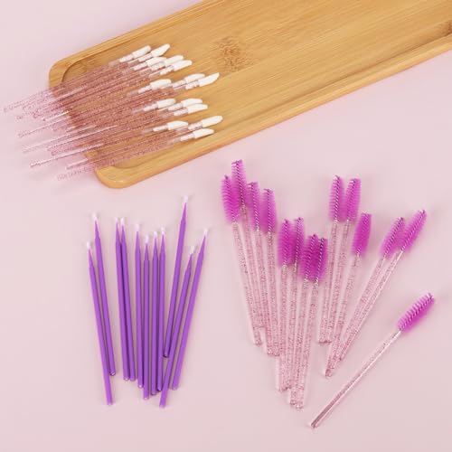 Kit de 600 aplicadores de maquillaje morados para sesiones de belleza y retoques diarios 7