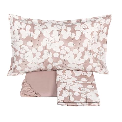 Percale de coton rose Fazzini Lunaria : drap plat respirant et drap housse grand bonnet - 2