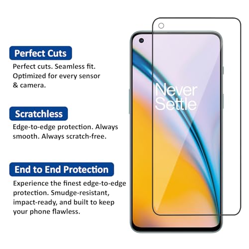 Image of AIBEX Tempered Glass for OnePlus Nord 2 5G / OnePlus Nord CE 5G | 9H Hardness | Anti-Glare & Anti-Fingerprint | Water Resistant | Edge-to-Edge Full Screen Protector | Bubble-Free Installation