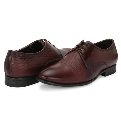 Image of Blue Leather by Centrino Lace-up Men's Formal Shoe | Stylish with Soft Cushioned Insole | Trendy Lace-Up Design | Durable Leather with Anti-Skid Sole | Perfect for Formal Wear (4039)