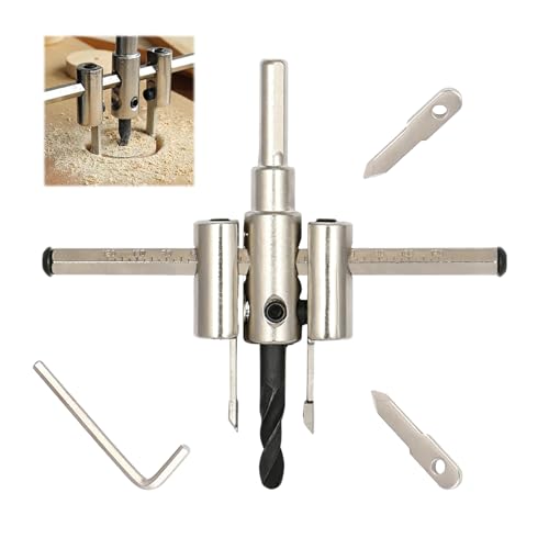 Scie-cloche réglable 30 à 120 mm - Foret précis pour bois, MDF et plastique - Lames en carbure...