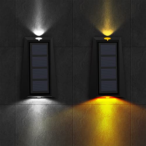 SAMLAK Lámparas solares LED para jardín al aire libre, dos modos de luz, luz solar, luz solar para jardín, pared, inalámbrica, impermeable, iluminación de valla para porche, camino, garaje,2 unidades Cover