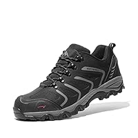 NORTIV 8 Herren wasserdichte Wanderschuhe Low Top Leichte Outdoor Trekking Camping Trail Wanderschuhe,Size 44,Schwarz/Dunkel/Grau,160448_Low-E