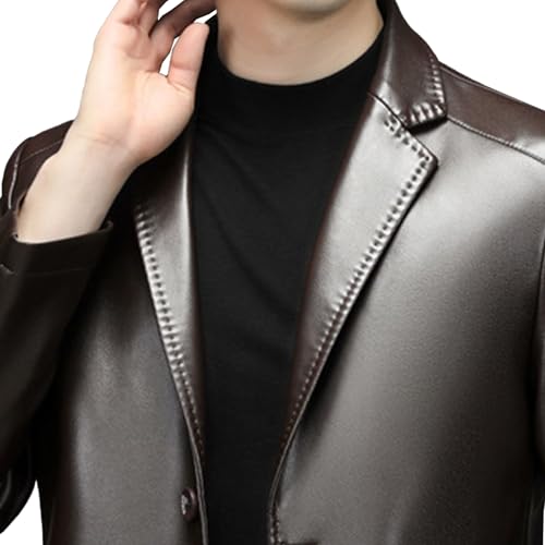 Chaqueta de cuero para hombre estilo casual con bolsillos miniatura 2