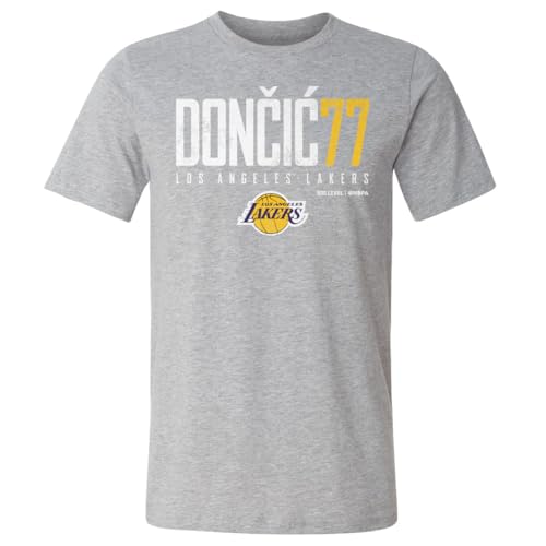 500 LEVEL Luka Doncic Los Angeles Lakers Shirt - Luka Doncic Los Angeles Lakers Elite WHT (Heather Gray, X-Large)